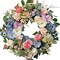 22" Artificial Flower Wreath, Colorful Spring/Summer Floral Wreaths with Roses Orchid Gardenia Hydrangea for Front Door Wall Window Holiday Festival Party Banquet Wedding Decor